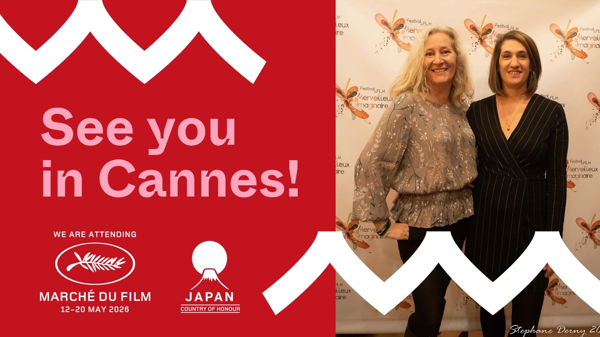 Festival du Film Merveilleux & Imaginaire at the Cannes Film Festival 2026, Marché du Film, Japan Country of Honour — Bénédicte Beaugeois and Maureen Gerby